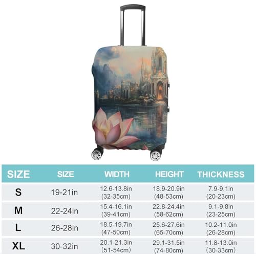 Lotuses Palace Travel Luggage Cover for Suitcase 19-32 Inches Elastic Washable Baggage Protector2