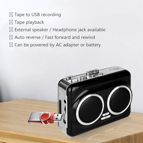 Convertidor de cinta a MP3 portátil con USB y conector de audio de 3,5 mm 7