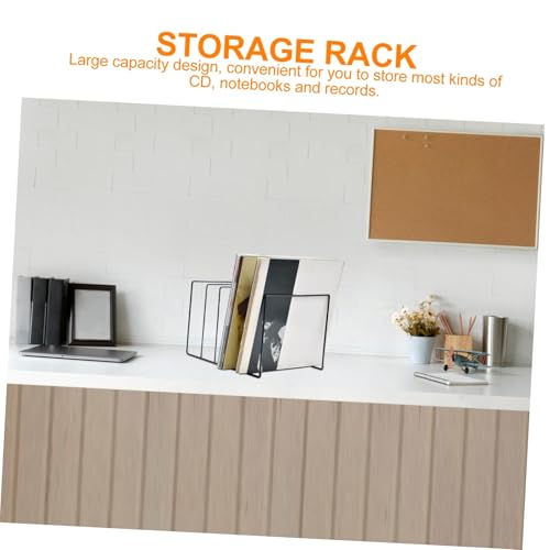 TOYZFRIENDY 古典的アイアン製レコード収納ラック ブックサポート マガジンラック兼用 大容量オフィス リビング用ファイルオーガナイザー シン