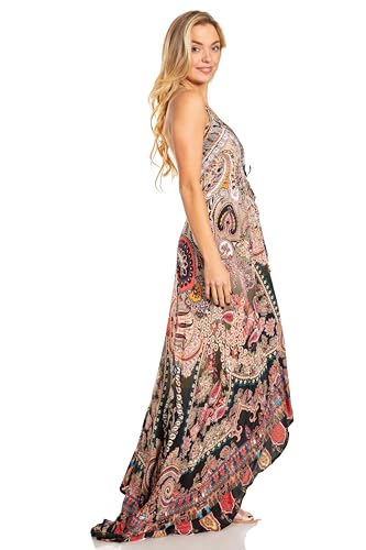 Image of Sakkas Lizi 2025 Womens Maxi High-Low Halter Handkerchief Long Dress Beach Party