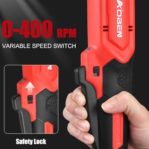 Image of AOBEN 20V 3 /8 inch Cordless Ratchet Wrench Kit, 60 Ft-lbs Brushless Electric Power Ratchet with Variable Speed, 2X2000mAh Lithium-Ion Battery, Charger, 8 Deep Sockets, 1 /4 inch Adaptors, 6 inch Extension Bar