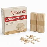 Artlicious - 200 Wooden Popsicle Craft Sticks 4.5