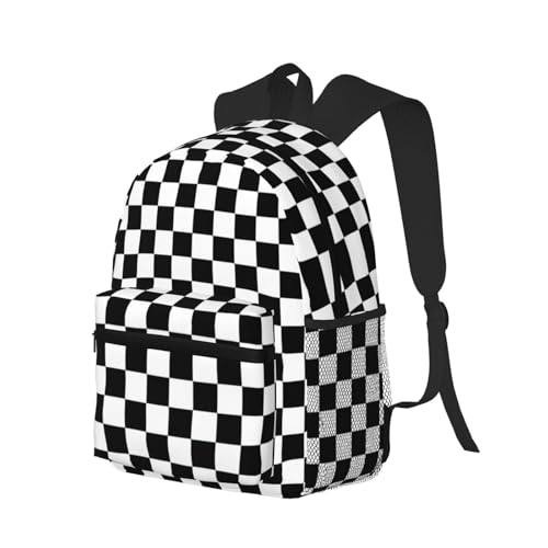Sac à dos voyage damier - Grand compartiment et bretelles ajustables - 2