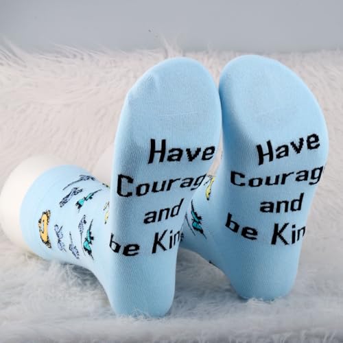 CMNIM Princess Socks 2 Pairs Have Courage and Be Kind Princess Inspired Socks Gifts for Women Girls Fairy Tales Fans Gifts3