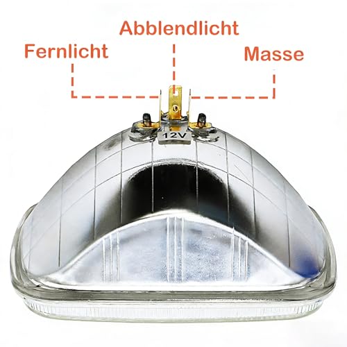 fokes H6054 Super Vision Halogen-Scheinwerfer für Abblend- und Fernlicht, 17,8 cm / 200 mm, Quadratisch, Kompatibel mit LKW, Nutzfahrzeuge, Traktoren und Arbeitsfahrzeuge