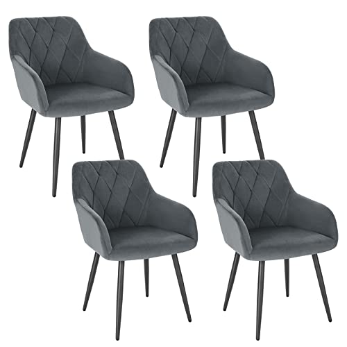 Woltu Sillas De Comedor, Silla Reposabrazos, Silla Tapizada Con Respaldos, Sillas Nordicas, Silla Para Comedor, Salón, Dormitorio, Cocina, Pasillo, Gris Oscuro, Terciopelo, Patas De Metal, Bh352dgr-4 Woltu Sillas De Comedor, Silla Reposabrazos, Silla Tapizada Con Respaldos, Sillas Nordicas, Silla Para Comedor, Salón, Dormitorio, Cocina, Pasillo, Gris Oscuro, Terciopelo, Patas De Metal, Bh352dgr-4