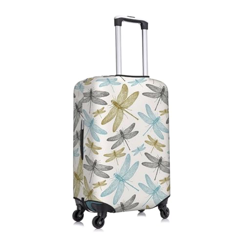 Simple Dragonfly Print Luggage Suitcase Cover Protector Luggage Washable Covers With Concealed Zipper3