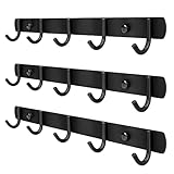 Kallrra 3 Piezas Percheros Pared Negro, Modernos Perchas Pared para Recibidor Entrada Dormitorio Habitación Infantil Baño Cocina Salón