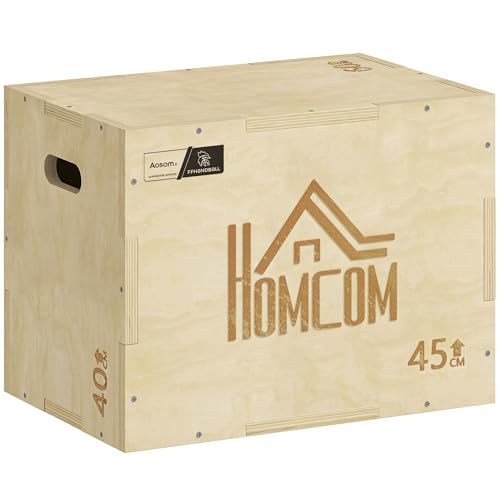 HOMCOM Box Jump pliométrie 3 en 1 - Collaboration Aosom.FR x FFHandball - Appareil boîte à Saut Musculation Fitness & entraînement croisé plyobox pour Box...