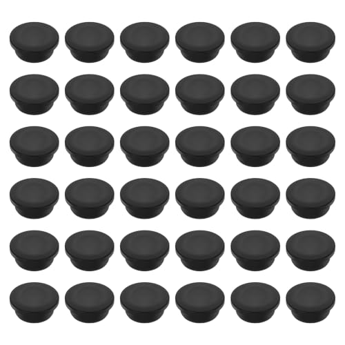 Image of MECCANIXITY 36pcs T-Shaped Silicone Plugs 28mm 1-3 /32 Inch Dia, Black | Snap in Plug Hole Seal Cover Round Rubber Stopper for 27-28mm Holes Kitchen Rubber Bulkheads Waterproof Sealing
