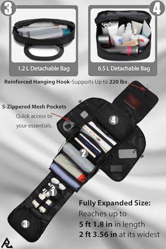 Business 45L Expandable Travel Backpack for Men, TSA-Friendly Anti-Theft Laptop Bag (Fits 16” Laptop) with 4 Detachable Organizer Pouches3