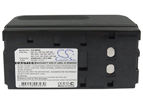 Image of 6v Compatible with Battery Sony NP-33, NP-55, NP-66, NP-66H, NP-68, NP-77, NP-98 CCDF40, CCD-F40, CCDF401, CCD-F401, CCDF402, CCDF45, CCD-F45, CCDF450, CCD-F450