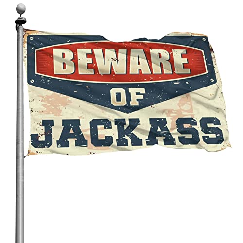 Affiche de drapeau Beware Of Jackass drôle pour chambre d'étudiant