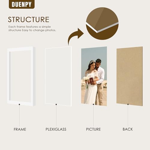 Image of DUENPY 4 Folding 4x6 Accordion Wood Frame Plexiglass White