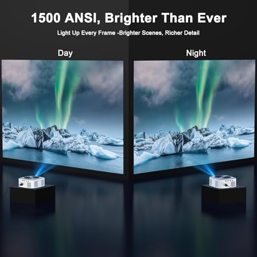 Smart 4K Decoding Projector Compatible with Netflix, 1500 ANSI Projector with WiFi and Bluetooth, Outdoor Movie Projector, Auto Focus, Dolby Sound, Built-in Apps,Portable Home Theater for Phone/PC/PS5 - Image 5