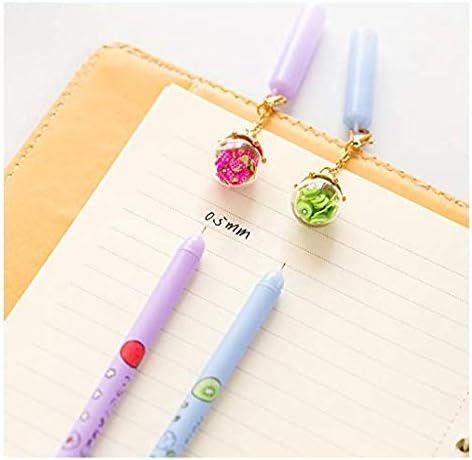 5 pcs/Lot Wish bottle pen Romantic lighting Fruit pendant 0.5mm black gel ink pens Stationery school supplies Canetas