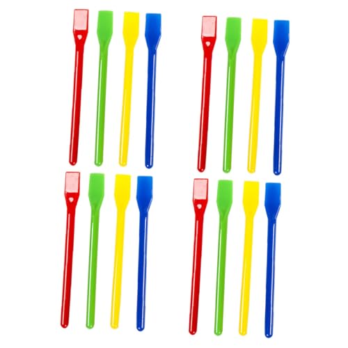 BEBEMOKO 16Pcs Plastic Mixing Sticks for Painting Versatile Colorful Stirring Rods Easy to Clean Spatula for Mixing Glue and Liquids Art Painting Tool for Custom Colors and Designs