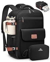 MATEIN Handgepäck Rucksack 40x30x20 mit Elektronik Tasche, Reiserucksack Damen mit Schuhfach, Laptop Rucksack 15,6 Zoll Kompatibel mit Ryanair Handgepäck 40x30x20 USB Ladeanschluss für Reise, Schwarz