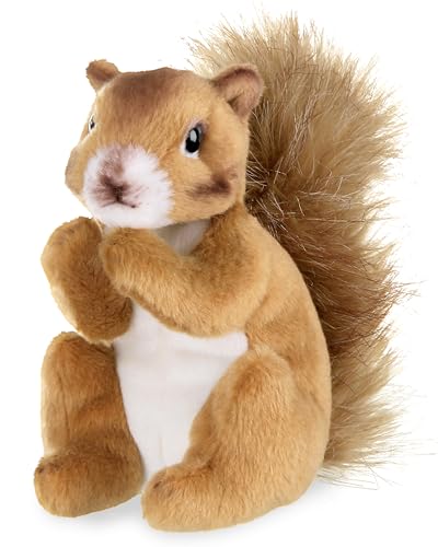 Bearington Cooper Stuffed Squirrel Plush - 7' Realistic Stuffed Animals with Soft Fur, Bushy Tail and Weighted Inner Bean Bag - Adorable Woodland Animal Toy Gift for Kids and Toddlers