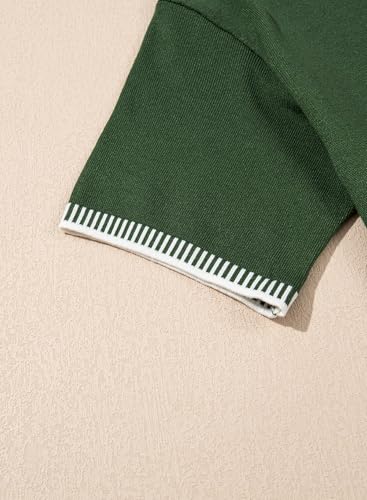 Dokotoo Womens Tops Round Neck Striped Contrast Short Sleeve Lightweight Loose Pullover Sweaters for Women 2025 5