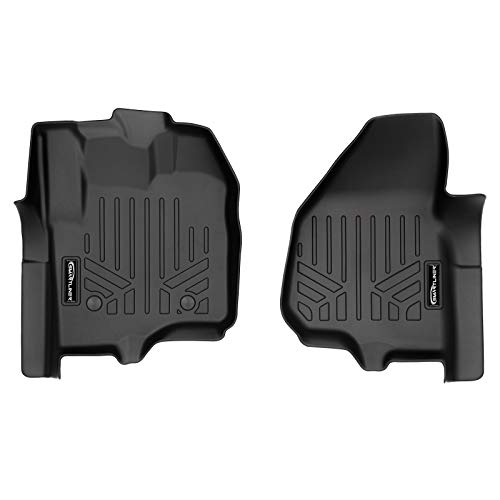 MAXLINER Floor Mats 1st Row Liner Set Black Compatible with 2012-2016 F-250/F-350/F-450/F-550 Super Duty with Raised Drivers Side Pedal