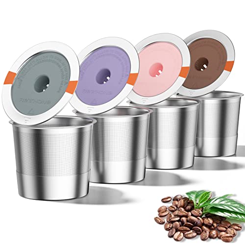 Comparison: Best Reusable K Cups For Keurig 8 RETHONE K Cup Reusable Coffee Pods, Stainless Steel Reusable K Cups Coffee Filter Compatible with Keurig 1.0 & 2.0 Coffee Makers BPA-Free Refillable Coffee Filters (4 Pack)