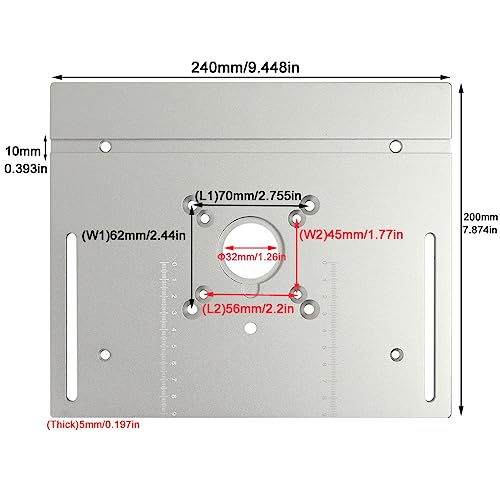 Ketiped MG-051SV Aluminium Router Table Insert Plate,Woodworking Benches Router Flip Plate thumb #5