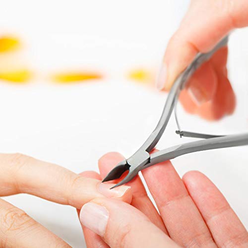 4 Pieces Nail Design Tools Acrylic Nail Clipper Nail Cutter with Stainless Steel Cuticle Trimmer and Cuticle Pushers (White)