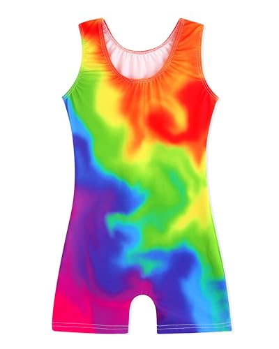 HOZIY Gymnastics Leotards for Girls with Shorts Biketards Dance Tumbling Outfits Matching Scrunchies 1-12 Years Old