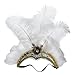 Mardi Gras Headband for Women Girls Showgirl Carnival Feather Headpiece for Hawaii Costume Party White