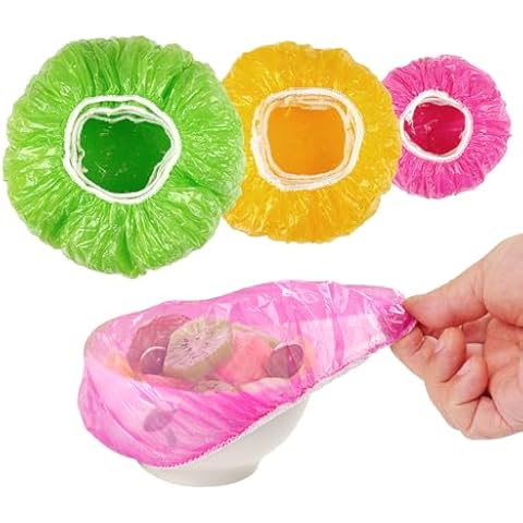 Plastic Bowl Covers Elastic Reusable - 60 PCS Fresh Keeping Bags, 3 Size Food Covers Stretch, Shower Cap Bowl Storage Covers（6/8/10inch） Cover