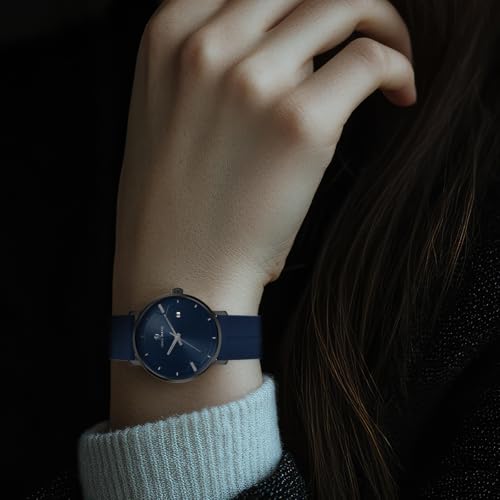 Image of Analog Watch for Men with Silicone Band | Magnetic Lock Strap | Japanese Quartz Movement | Water Resistant | Formal & Casual Wristwatch Gift