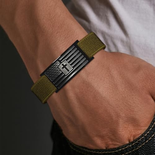 Pulsera cruz bandera americana para niños y hombres miniatura 3