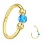1pcs blue opal-gold