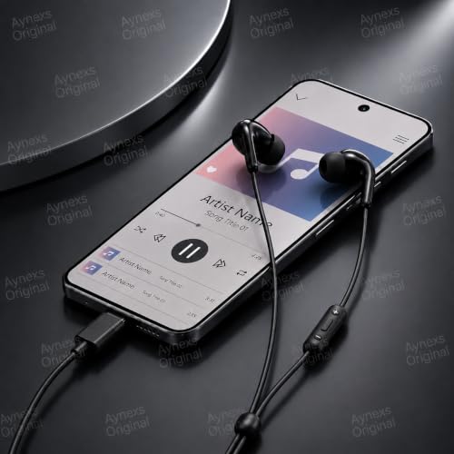 Image of Original Wired Earphone Compatible with XIAOMI Type-C in-Ear Earphones with 12.4mm Drivers, HD Microphone, and IP54 Dust & Water Resistance (Black)