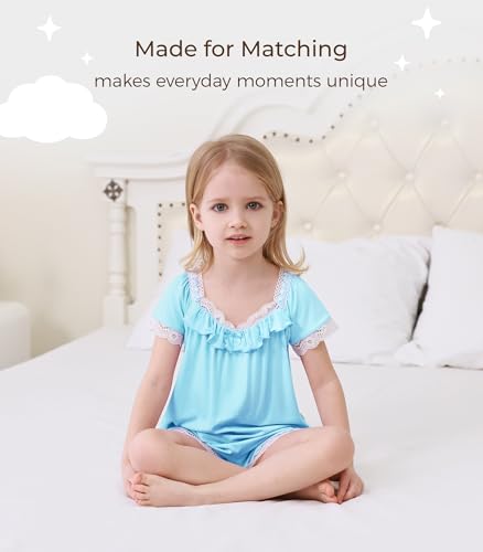Image of Baby Girls Outfits Sets Summer Tee and Shorts Toddler 2-Piece Set for Kids Cooling Clothes,Viscose Made from Bamboo