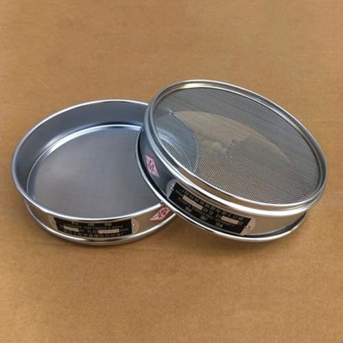 20cm Chrome-Plated 304 Stainless Steel for Test Sieve, Sample Inspection Sieve for Laboratory, Pharmaceutical, TCM, Industrial Use, 4 Mesh to 600 Mesh, Double-Layer Thickened(8 Mesh)