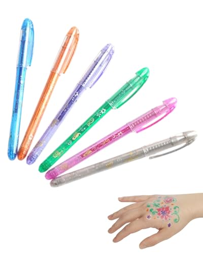 TPZORJX 6 stylos flash de tatouage,Fard Gras Peinture Corporelle Longue Durée Sécurité,Palette de Maquillage Halloween pour Théâtre,Carnaval, Scène,Clown,Cosplay