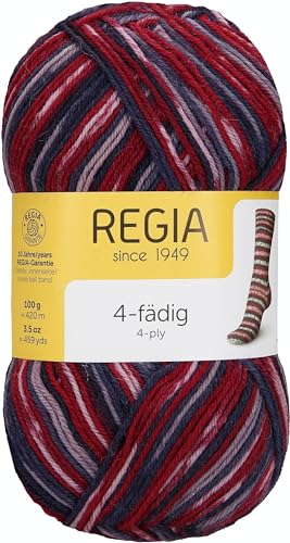 Regia 4-Ply Colour 9801269 Hand Knitting Yarn, Sock Yarn, 100 g Ball, 75% New Wool, 25% Polyamide, Ski uetze, 16 x 9 x 9 cm