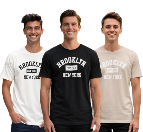 Image of ENDEAVOUR WEAR Men's Printed T-Shirt Combo Pack of 3 | Regular Fit Cotton Tshirts for Man