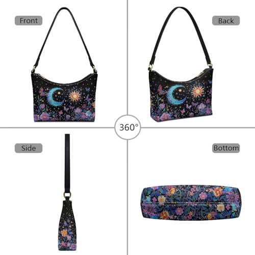 Image of Handbag for Women Leather Underam Shoulder Bag with Zipper Fashion Work Purse Waterproof Travel Wallet