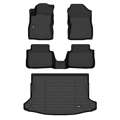 Image of HAFIDI Floor Mats for Subaru Crosstrek 2024 2025 2026 & Impreza (Not Hybrid Models) All Weather Car Mats Protection TPE Anti-Slip Automotive Crosstrek Floor Liners Custom Accessories - Black