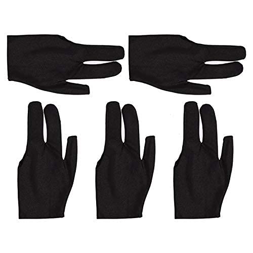 JBB Pool Snooker Billiard Gloves - 5 Pieces (Black)
