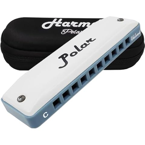 Harmo Polar Diatonic Harmonica Key of C - Half-Valved Design for Extended Bends, Ideal for Swing, Bebop, and Blues - Mouth Organ with Case, Harmonica for Adults, Beginners & Professionals Cover