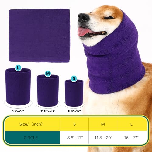 Image of Dog Calming Hoodie Quiet Head Cover Sleeves Double Layer Thickened Dog Ear Muffs Noise Protection,Dog Hematoma Ear Wrap, Dog Headband for Anxiety Relief for Bath, Thunderstorms