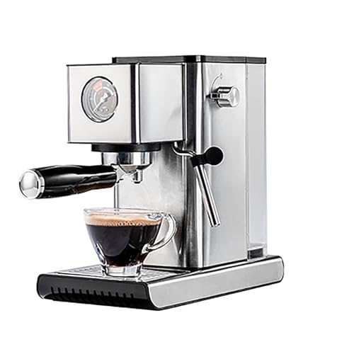 Cafetera Espresso portátil, semiautomática para Uso doméstico, Capuchino, Bomba de 15 Bares y vaporizador de Leche, de Acero Inoxidable.