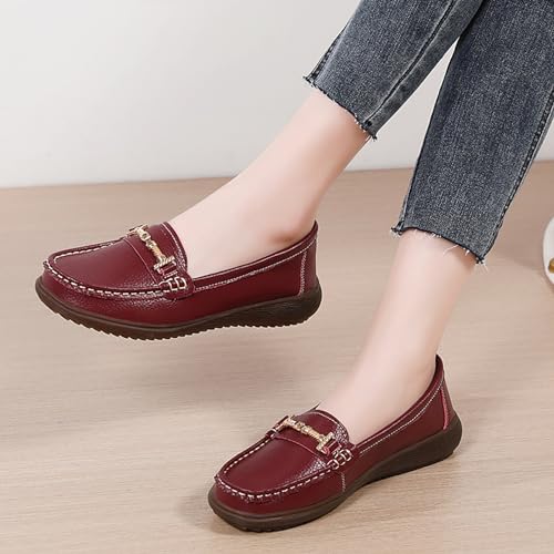 Image of Women's Wide Width Loafers Comfort Slip on Shoes Walking Shoes for Ladies Mocassins Driving Shoe