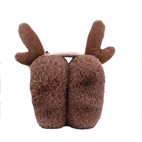 WANGY Oído de la Mujer Establece Nuevo Invierno Mujer Oreja oído Gran tamaño Plegable Caliente Set Bolsa oído Calentador Oreja Peluche máscara Ciervos Elf Puede Proteger T Oído