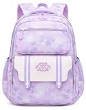 Mochila Para Menina Juvenil Estudante Abertura 180° Florida (Lilás)