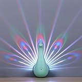 Edelin LED Night Light, Peacock Wall Light, Originality Modern Decorative Lighting Bedroom Projection lamp (Green)